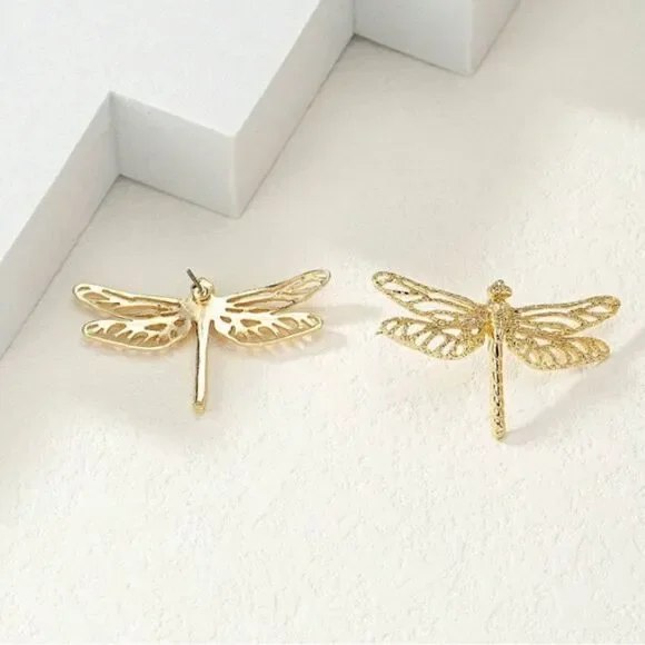 3for$20 NEW 1pair Punk Style Hollow Out Dragonfly Shaped Earrings For Women - Picture 2 of 4